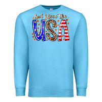 Ocean Blue god bless the usa Premium Sweatshirt - RacoonDesign