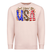 Pale Pink god bless the usa Premium Sweatshirt - RacoonDesign