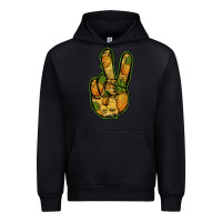 Black Pineapple Peace Sign Urban Hoodie - Jasminsmagicworld