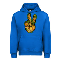 Cobalt Pineapple Peace Sign Urban Hoodie - Jasminsmagicworld