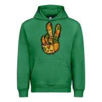 Emerald Pineapple Peace Sign Urban Hoodie - Jasminsmagicworld