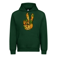 Forest Green Pineapple Peace Sign Urban Hoodie - Jasminsmagicworld