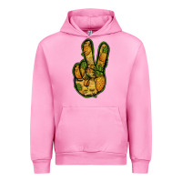 Fuchsia Pink Pineapple Peace Sign Urban Hoodie - Jasminsmagicworld