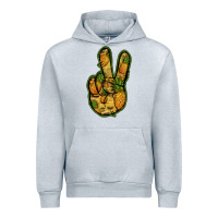 Heather Grey Pineapple Peace Sign Urban Hoodie - Jasminsmagicworld