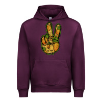 Mauve Wine Pineapple Peace Sign Urban Hoodie - Jasminsmagicworld