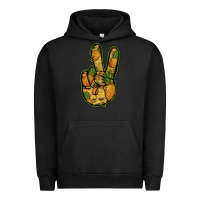 Pigment Black Pineapple Peace Sign Urban Hoodie - Jasminsmagicworld