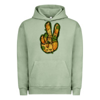 Pigment Oil Green Pineapple Peace Sign Urban Hoodie - Jasminsmagicworld