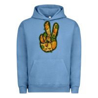 Pigment Pebble Blue Pineapple Peace Sign Urban Hoodie - Jasminsmagicworld