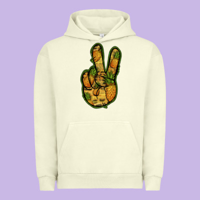 Pineapple Peace Sign Urban Hoodie Designed By Jasminsmagicworld