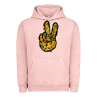 Pigment Salmon Pineapple Peace Sign Urban Hoodie - Jasminsmagicworld