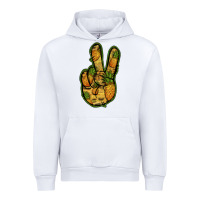 White Pineapple Peace Sign Urban Hoodie - Jasminsmagicworld