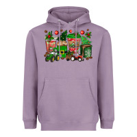 Lavender christmas tractor coffee cups Heavyweight Hoodie - texasbilliewilder