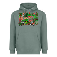 Sage christmas tractor coffee cups Heavyweight Hoodie - texasbilliewilder