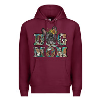 Burgundy dog mom french bulldog Premium Hoodie - BarkalooDesign