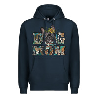 Navy dog mom french bulldog Premium Hoodie - BarkalooDesign