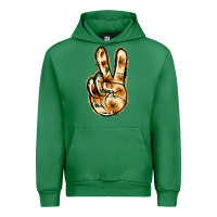 Emerald Floral Gold Peace Sign Urban Hoodie - Jasminsmagicworld