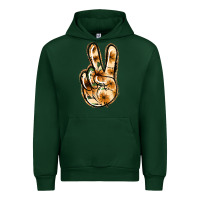 Forest Green Floral Gold Peace Sign Urban Hoodie - Jasminsmagicworld