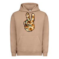 Pigment Burro Floral Gold Peace Sign Urban Hoodie - Jasminsmagicworld