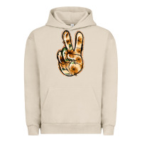 Pigment French Oak Floral Gold Peace Sign Urban Hoodie - Jasminsmagicworld