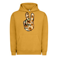 Pigment Peanut Butter Floral Gold Peace Sign Urban Hoodie - Jasminsmagicworld