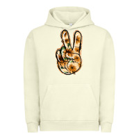 Pigment Pistachio Floral Gold Peace Sign Urban Hoodie - Jasminsmagicworld
