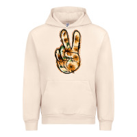 Sandshell Floral Gold Peace Sign Urban Hoodie - Jasminsmagicworld