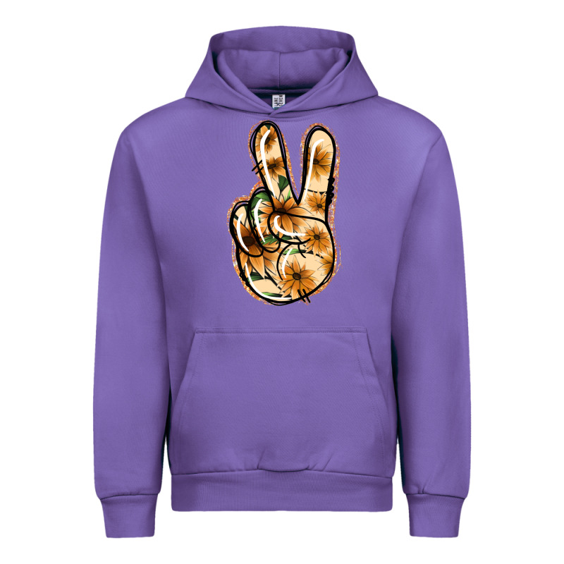 Floral Gold Peace Sign Urban Hoodie by Jasminsmagicworld | Teevron