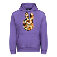 Tulip Floral Gold Peace Sign Urban Hoodie - Jasminsmagicworld