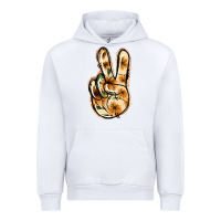 White Floral Gold Peace Sign Urban Hoodie - Jasminsmagicworld