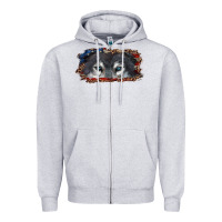 Wolf Eyes American Flag Zipper Hoodie | Teevron