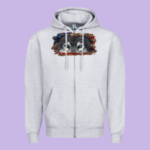 Wolf Eyes American Flag Zipper Hoodie Designed By Ranaportraitstore