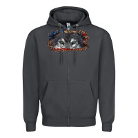 Smoke Wolf eyes american flag Zipper Hoodie - RanaPortraitStore