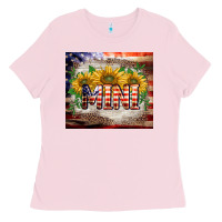 Bubblegum Pink patriotic mini  tumbler Ladies Tee - BarkalooDesign