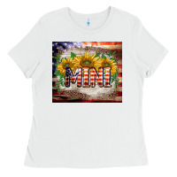 White patriotic mini  tumbler Ladies Tee - BarkalooDesign