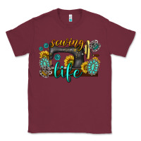 Burgundy sewing life western Classic Tee - texasbilliewilder