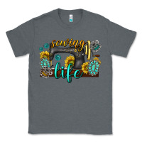 Charcoal Heather sewing life western Classic Tee - texasbilliewilder