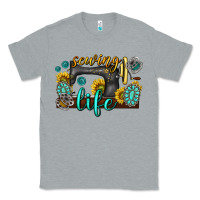 Heather Grey sewing life western Classic Tee - texasbilliewilder