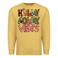 Antique Gold holly jolly vibes Premium Sweatshirt - FaDigitalArtStudio
