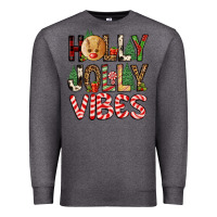Charcoal Heather holly jolly vibes Premium Sweatshirt - FaDigitalArtStudio