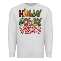 Dove Grey holly jolly vibes Premium Sweatshirt - FaDigitalArtStudio