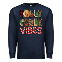 Navy holly jolly vibes Premium Sweatshirt - FaDigitalArtStudio