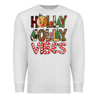 Oatmeal Heather holly jolly vibes Premium Sweatshirt - FaDigitalArtStudio