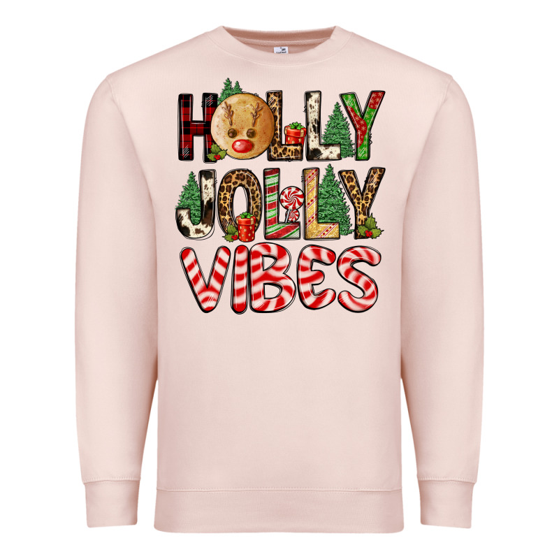 Holly Jolly Vibes Premium Sweatshirt by FaDigitalArtStudio | Teevron