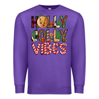Purple holly jolly vibes Premium Sweatshirt - FaDigitalArtStudio