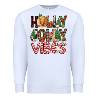 White holly jolly vibes Premium Sweatshirt - FaDigitalArtStudio