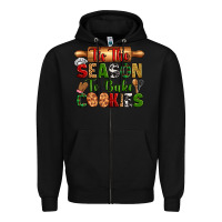 Black tih the season to bake cookies Zipper Hoodie - Zillion Design Studio