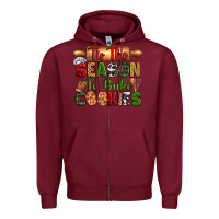 Burgundy tih the season to bake cookies Zipper Hoodie - Zillion Design Studio