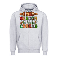 Heather Grey tih the season to bake cookies Zipper Hoodie - Zillion Design Studio