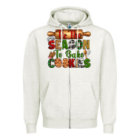 Oatmeal Heather tih the season to bake cookies Zipper Hoodie - Zillion Design Studio