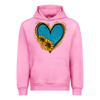 Fuchsia Pink Gold Glitter Sunflower Blue Heart Urban Hoodie - Jasminsmagicworld
